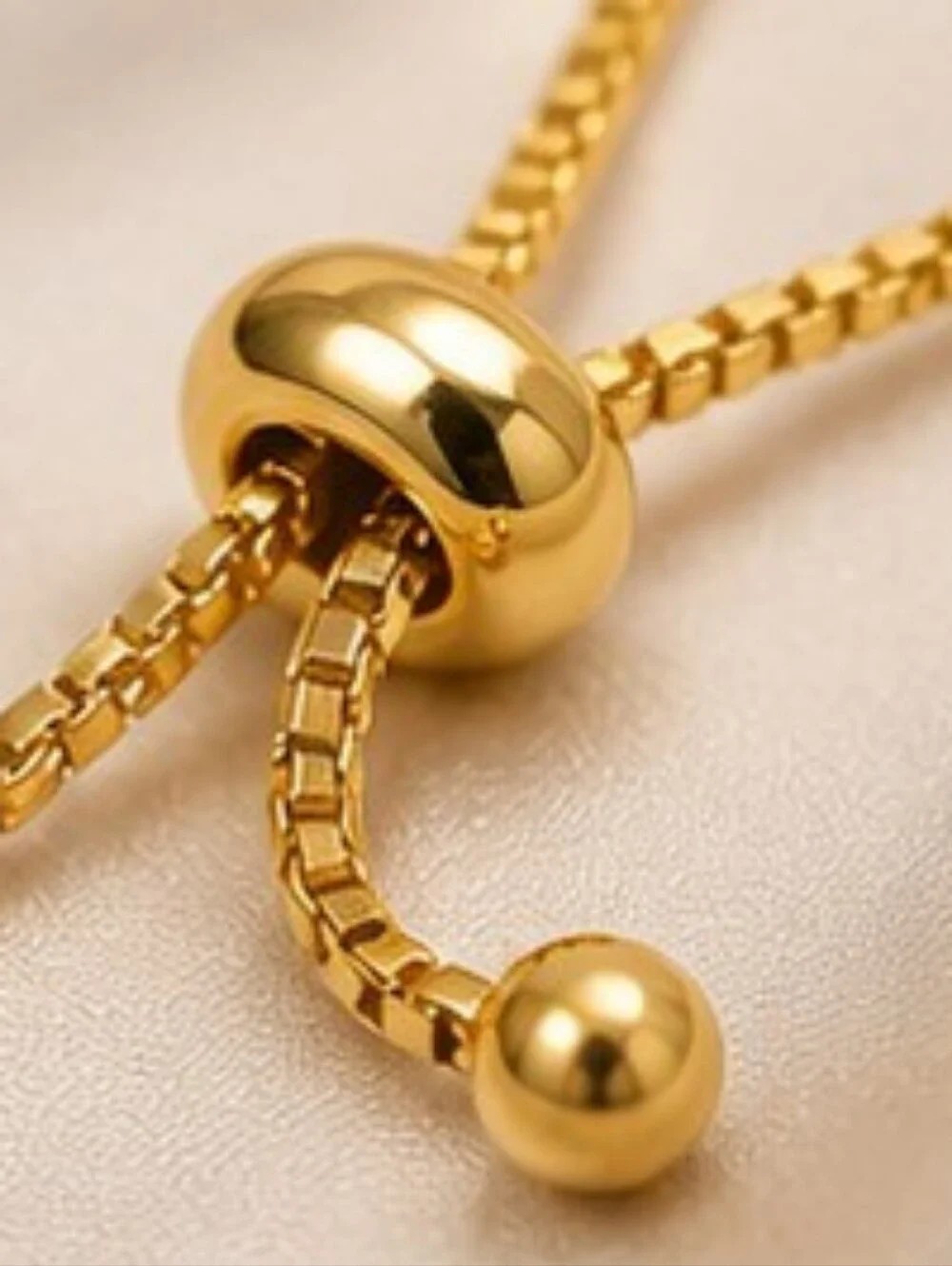 18K Gold Over Stainless Steel Miraculous Medal Bolo Bracelet CZ Halo Adjustable